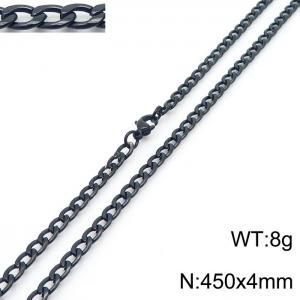 4mm Black Stainless Steel Chain Necklace For Women Men Fashion Jewelry - KN233558-Z