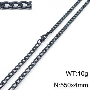 4mm Black Stainless Steel Chain Necklace For Women Men Fashion Jewelry - KN233560-Z