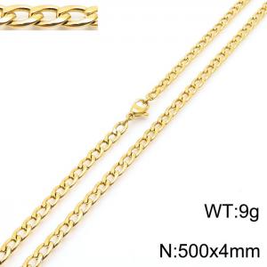 4mm Gold Color Stainless Steel Chain Necklace For Women Men Fashion Jewelry - KN233566-Z