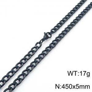 5mm Black Stainless Steel Chain Necklace For Women Men Fashion Jewelry - KN233572-Z