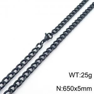 5mm Black Stainless Steel Chain Necklace For Women Men Fashion Jewelry - KN233576-Z