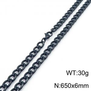Stylish 6mm stainless steel Black NK Necklace - KN233590-Z