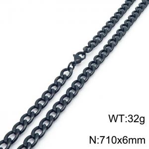 Stylish 6mm stainless steel Black NK Necklace - KN233591-Z