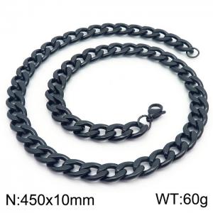 Stylish 10mm Stainless Steel Black NK Necklace - KN233614-Z