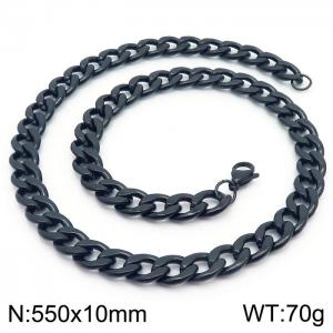 Stylish 10mm Stainless Steel Black NK Necklace - KN233616-Z