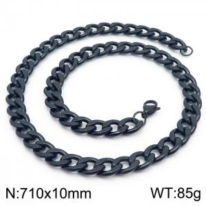Stylish 10mm Stainless Steel Black NK Necklace - KN233619-Z