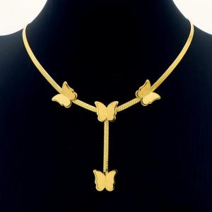 SS Gold-Plating Necklace - KN233734-HJ