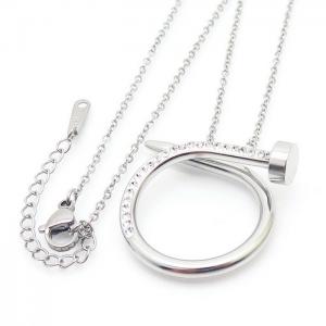 Stainless Steel Stone Necklace - KN233779-SP
