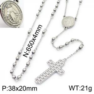 Stainless Steel Special Cross Bracelets Women Silver Color - KN233891-Z