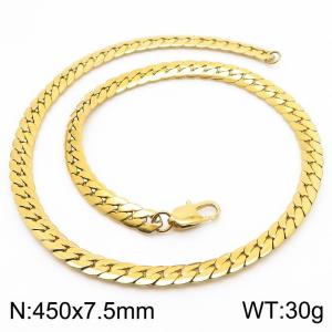 Trendy stainless steel encrypted NK chain 450 * 7.5mm gold necklace - KN235107-Z