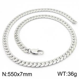 Trendy stainless steel encrypted NK chain 550 * 7mm steel color necklace - KN235116-Z