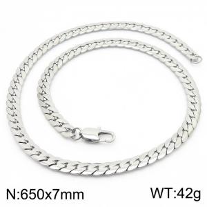 Trendy stainless steel encrypted NK chain 650 * 7mm steel color necklace - KN235118-Z