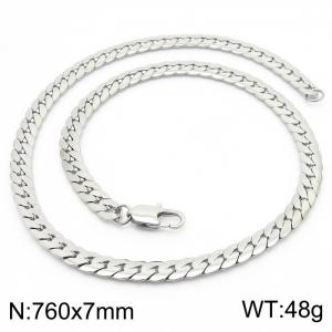 Trendy stainless steel encrypted NK chain 760 * 7mm steel color necklace - KN235120-Z