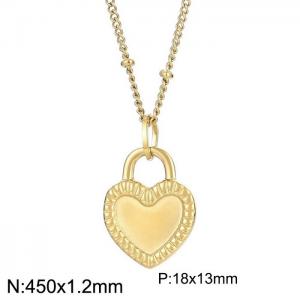 450x1.2mm Gold-plating Stainless Steel Heart Shaped Pendant Necklace Color Gold - KN235277-Z