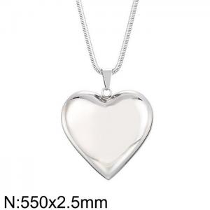 Stainless steel heart shaped pendant necklace - KN235389-K