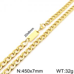 Simple men's and women's 7mm stainless steel NK chain necklace - KN235445-Z