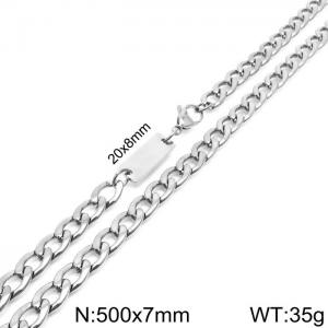 Simple men's and women's 7mm stainless steel NK chain necklace - KN235446-Z