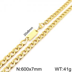 Simple men's and women's 7mm stainless steel NK chain necklace - KN235451-Z
