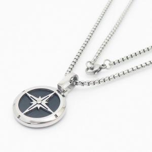 Stainless Steel Black-plating Necklace - KN235915-AQ