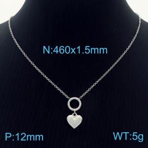 460mm Women Stainless Steel Necklace with Polished Love Hearts Pendant - KN235930-GC