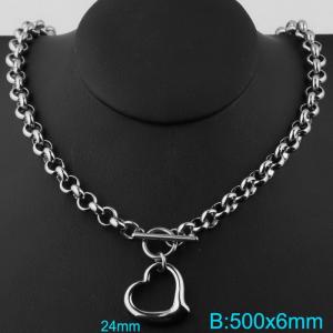 Stainless steel heart-shaped necklace - KN235948-Z