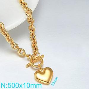 Stainless steel heart-shaped necklace - KN235949-Z