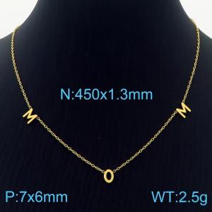 Stainless steel 450x1.3mm welding chain simple style mom jewelry for mother's day classic gold necklace - KN236020-KLX