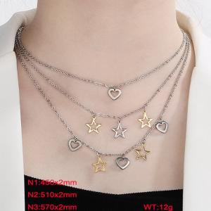 Stainless steel multi-layer necklace - KN236269-Z