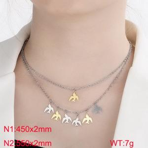 Stainless steel multi-layer necklace - KN236271-Z