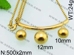 SS Gold-Plating Necklace - KN23639-Z