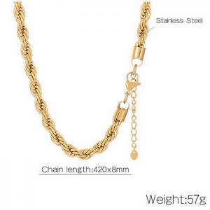 Gold Fried Dough Twists Chain Necklace - KN237056-K