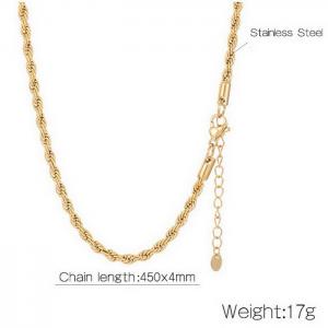 Gold Fried Dough Twists Chain Necklace - KN237058-K