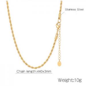 Gold Fried Dough Twists Chain Necklace - KN237059-K