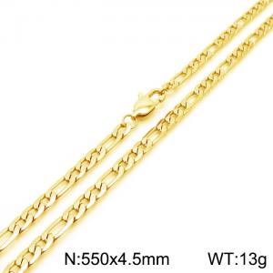 4.5mm55cm Stylish simple stainless steel NK chain gold-plated necklace - KN237458-Z