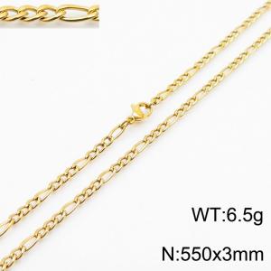 Stainless steel 550x3mm3：1 chain lobster clasp simple and fashionable gold necklace - KN237722-Z