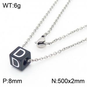 Stainless steel square letter necklace - KN238007-Z