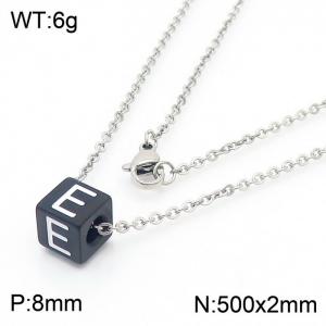 Stainless steel square letter necklace - KN238008-Z