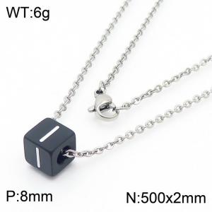 Stainless steel square letter necklace - KN238012-Z