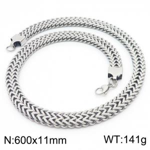 600x11mm Tennis Mesh Chain Necklace Men Stainless Steel 304 Silver Color - KN238328-TK