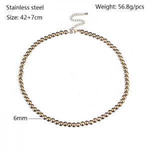 Stainless steel beaded necklace - KN238527-Z