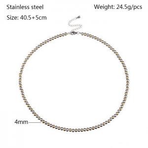 Stainless steel beaded necklace - KN238529-Z