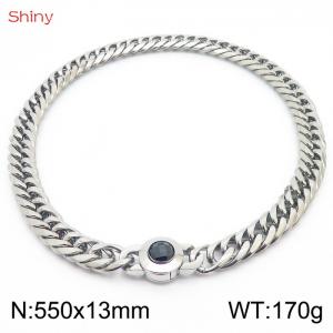 550×13mm Classic Cuban Chain Necklace Temperament Retro Trend Party Wear Amulet Stainless Steel Choker Non-Fading Accessories - KN238569-Z