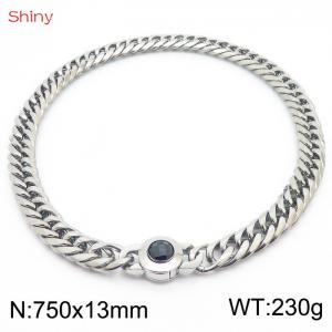 750×13mm Classic Cuban Chain Necklace Temperament Retro Trend Party Wear Amulet Stainless Steel Choker Non-Fading Accessories - KN238573-Z