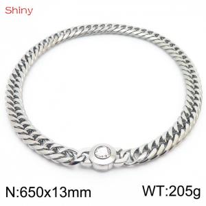 650×13mm Modyle Fashion Cuban Chain Long Necklace for Men  Basic Punk Stainless Steel Link Chokers Homme - KN238578-Z