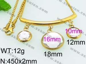 SS Gold-Plating Necklace - KN23923-Z