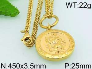 SS Gold-Plating Necklace - KN24023-Z
