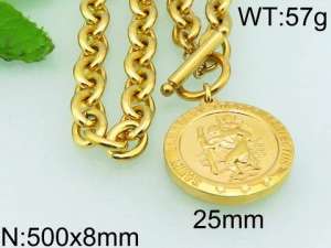 SS Gold-Plating Necklace - KN24027-Z