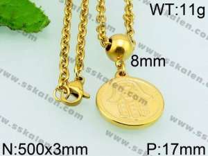 SS Gold-Plating Necklace - KN24112-Z
