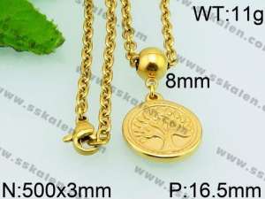 SS Gold-Plating Necklace - KN24113-Z