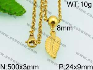 SS Gold-Plating Necklace - KN24116-Z